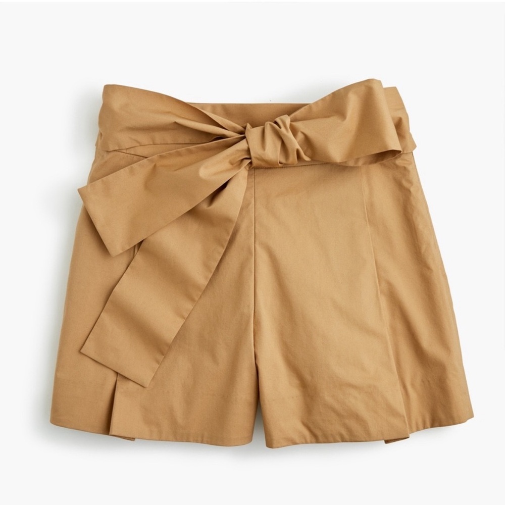 J.Crew Tie-waist Shorts in Cotton Poplin in Honey Brown - Picture 6 of 6